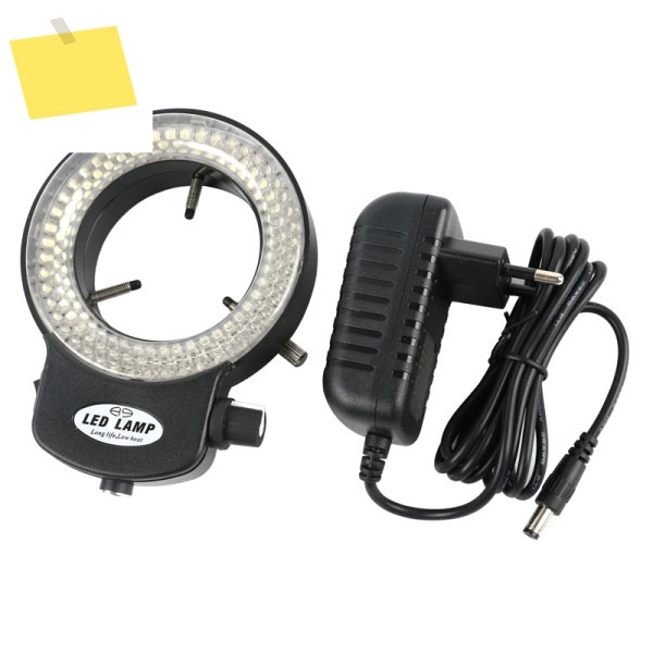 산업용 스테레오 현미경 CCD HDMI 비디오 카메라용 144 LED 링 라이트 일루미네이터, 고휘도 조정 가능 제품 이미지