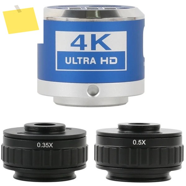 4K 1080P HDMI 타입-C USB IMX678 산업용 디지털 비디오 카메라 + 스테레오 삼안 현미경 0.35x C 마운트 어댑터 렌즈 제품 이미지