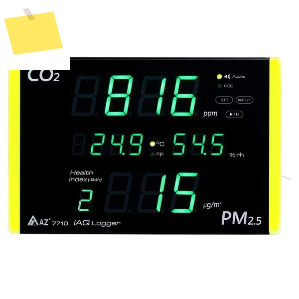 신품 AZ7710 다기능 공기질 측정기 IAQ 로거 PM2.5 CO2 습도 온도 모니터 레코더 3색 라이트 바 표시 제품 이미지