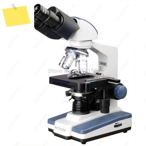 AmScope 학생 및 전문가용 LED 쌍안 복합 현미경 40X-1000X+ Siedentopf 헤드, 3D 기계식 스테이지 제품 이미지