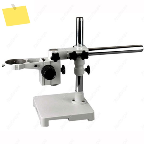 AmScope 스테레오 현미경용 흰색 단일 암 붐 스탠드 - 스틸 튜브 마운트, 76mm 포커스 블록 제품 이미지