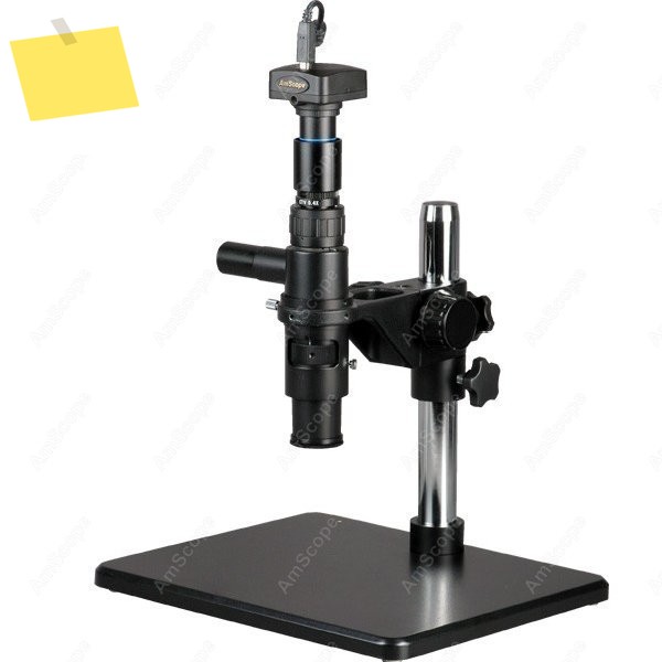 AmScope 줌 검사 단안 스테레오 현미경 1X-7X+ 테이블 스탠드의 동축 조명 및 5MP USB 2.0 카메라 제품 이미지