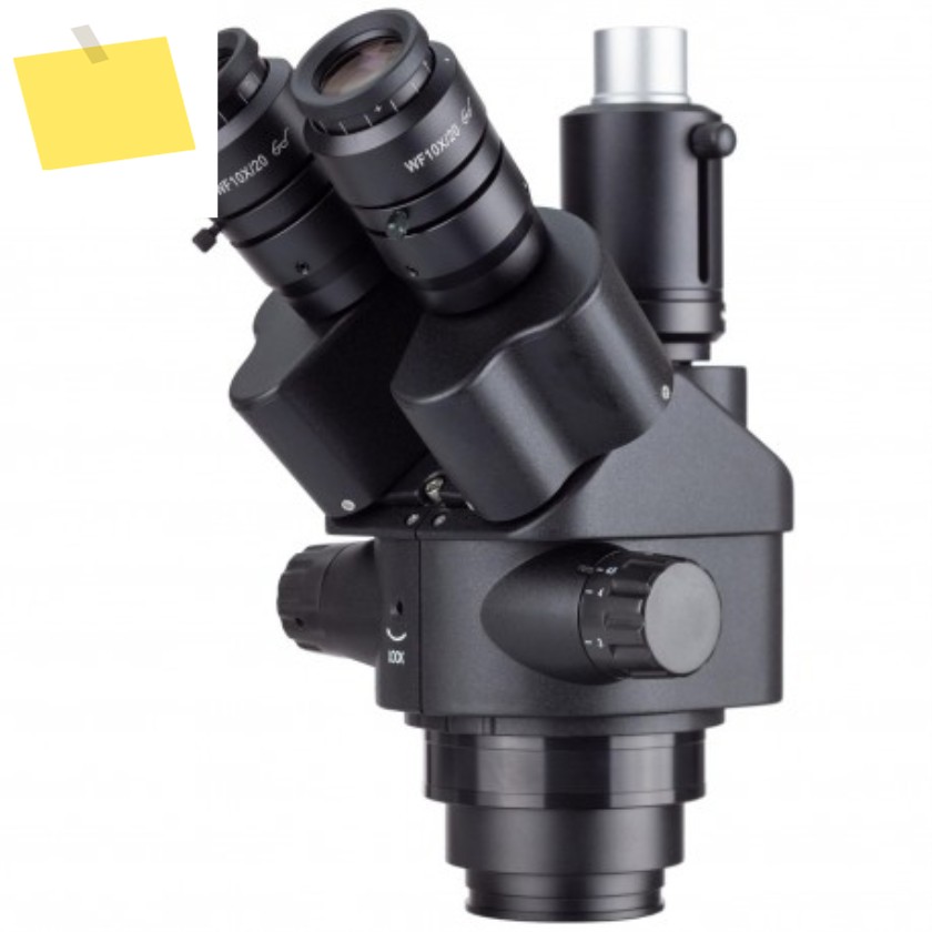 AmScope-블랙 Simul-Focal 삼안 줌 스테레오 현미경 헤드, 7X-45X, 수리 장비 제품 이미지