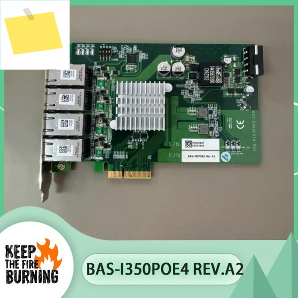 산업용 카메라 캡처 카드 4포트 POE BAS-I350POE4 Rev.A2 제품 이미지