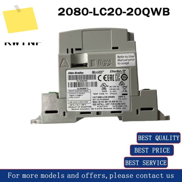 신품 2080-LC20-20QWB AB Micro820 시리즈 EtherNetIP 컨트롤러, 100% 창고 제품 이미지