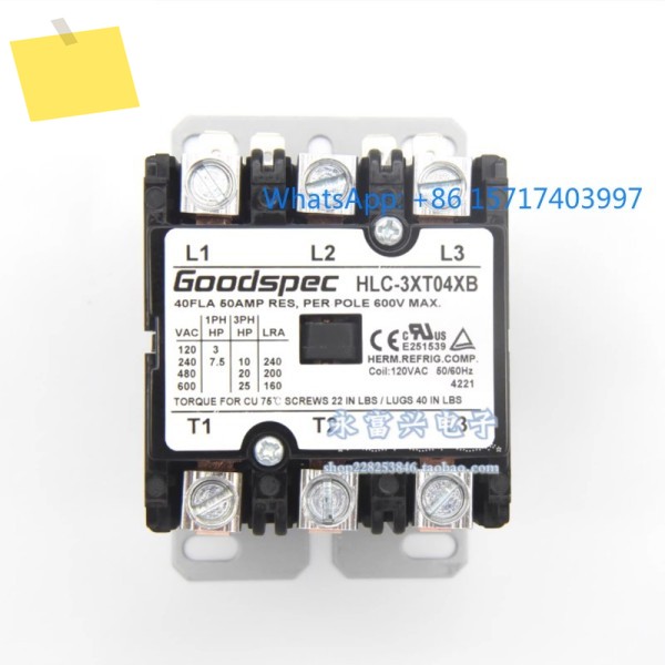 HLC-3XT04XB 40A 120VAC Goodspec AC 접촉기 릴레이 전기 보일러 제품 이미지
