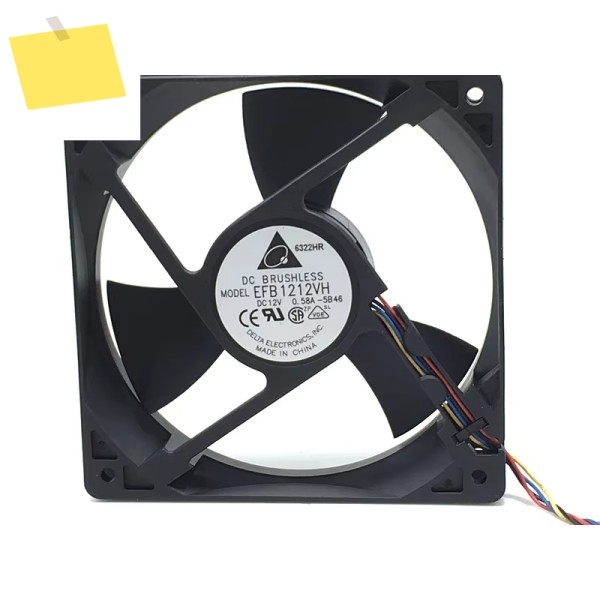 Delta Electronics EFB1212VHE R00 DC 12V 0.72A 120x120x38mm 3선 서버 쿨러 팬 제품 이미지