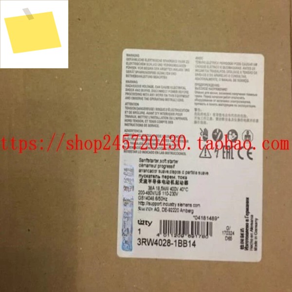 3RW4038-1BB14 스타터 37KW 72A 제어 전압 110-230Vac 제품 이미지