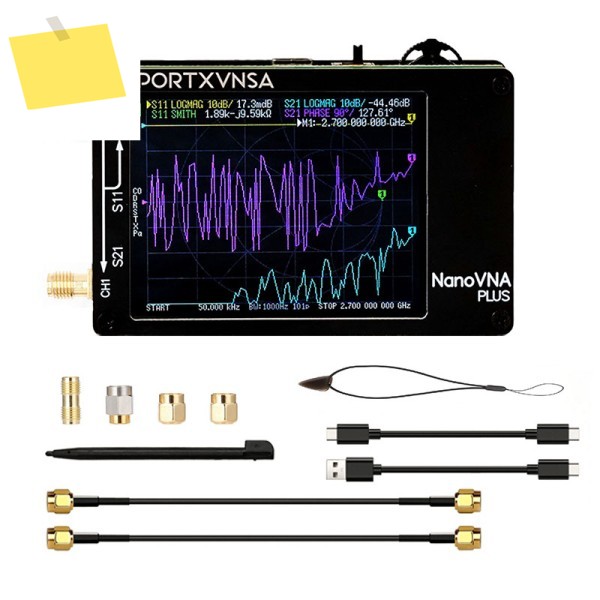 업그레이드된 NanoVNA Plus 50kHz-2.7GHz 휴대용 핸드헬드 벡터 네트워크 분석기2.8인치 터치스크린 포함 제품 이미지