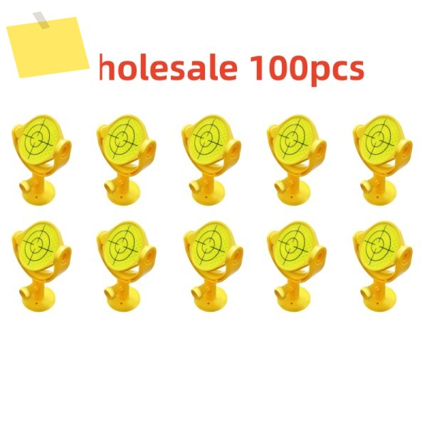 100개 60mm 형광 녹색 틸팅 타겟 반사판, 인쇄된 십자선 시트 포함, 총측량기용 58 나사산 제품 이미지