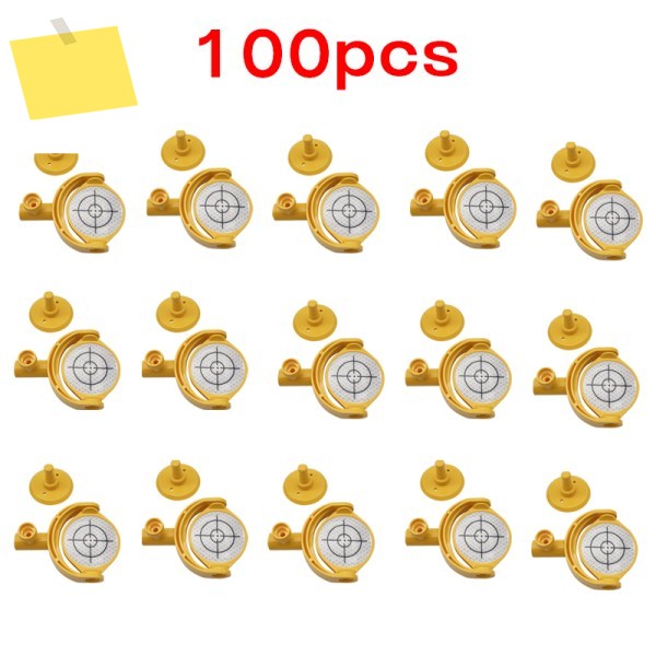 100개의 노란색 사진 베이스 인쇄된 Crosshair Dia.60mm 시트가 있는 틸팅 반사경, 58X11 스레드, 토탈 스테이션용 제품 이미지