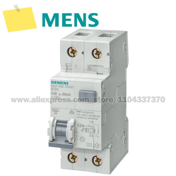 SIEMENS RCBO, 4.5 kA, 1극+N, 유형 30 C char, 입력: 20 Un V 5SU1353-1KK20 제품 이미지