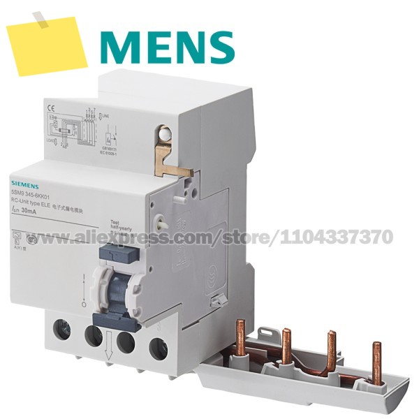 SIEMENS RC 장치, 4극, AC 유형, 입력: 63 A, 30 없음: 400 V 5SM9345-0KK 제품 이미지