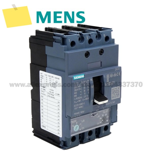 SIEMENS 몰드 케이스 회로 차단기, 최대 1600 A, IEC 프레임 용량 클래스 M, Icu = 55 1180-5E36-0AA0 제품 이미지