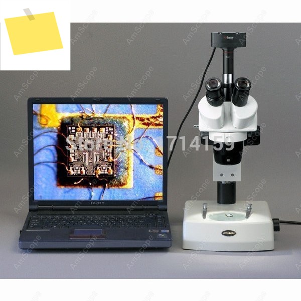 AmScope SW-2 시리즈 슈퍼 광시야 삼안 스테레오 현미경 10X-20X-40X 트랙 스탠드 + 상단 및 하단 조명 제품 이미지
