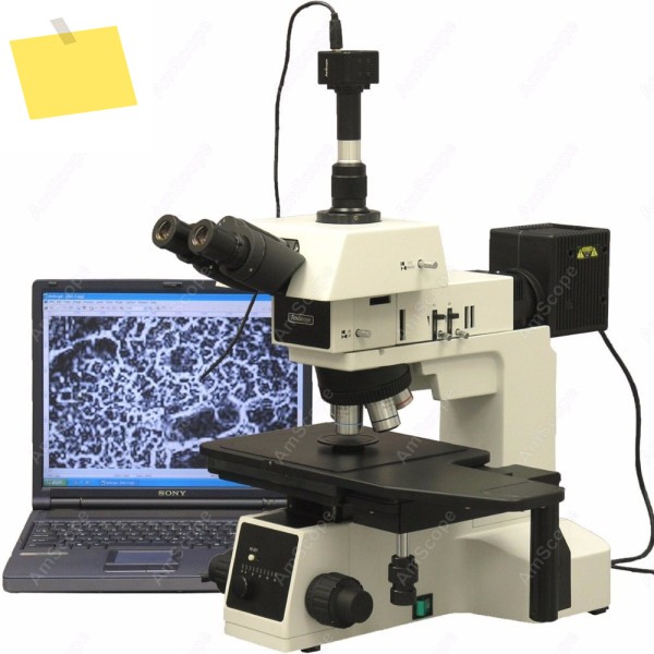 AmScope 50X-500X 편광 암시야 야금 현미경+ 9MP 디지털 카메라 제품 이미지
