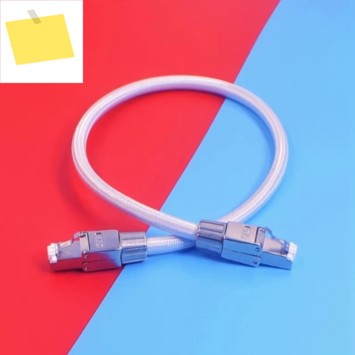 스털링 실버 네트워크 케이블 DAC 디코딩 rj45 e-스포츠 hifi 차폐 광대역 6-8 고속 cat-8 제품 이미지