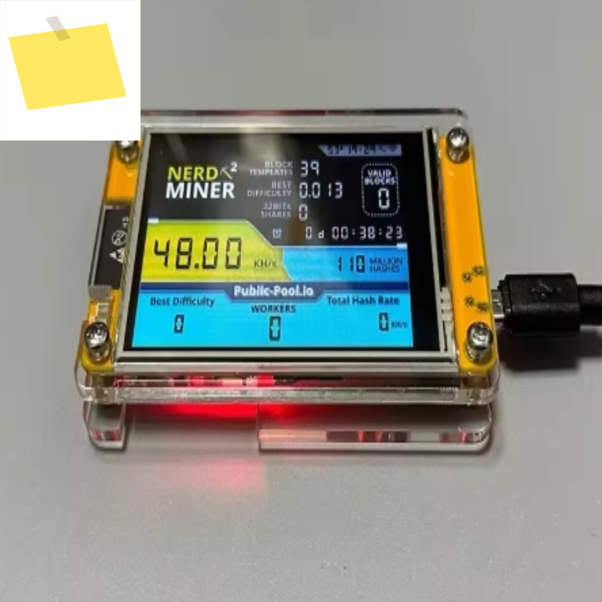 신품 nerdminer v3 2.8인치 BTC 솔로 복권 Nerd 암호화 비트코인 광부 마이닝 머신 제품 이미지