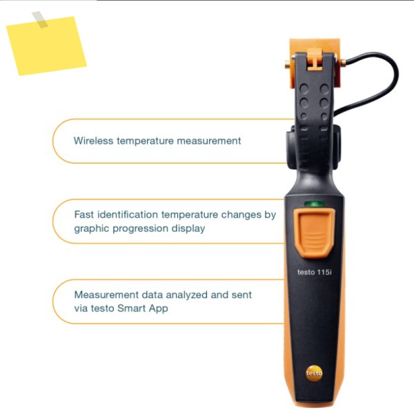 Testo 115i 스마트폰을 통해 작동되는 클램프 온도계 0560 02 Bluetooth가 포함된 무선 제품 이미지