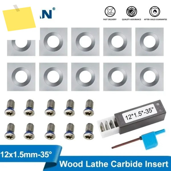 XCAN 카바이드 인서트 10pcs 12x12x1.5mm 35D 사각 코너 블레이드 목재 선반 터닝 도구 헬리컬 플레너 커터 캇타 카타 제품 이미지