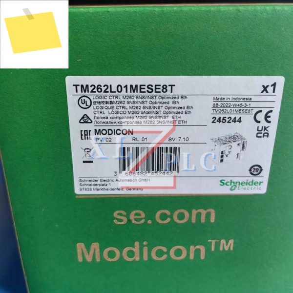 상자에 들어 있는 새 제품 PLC 모듈 TM262L01MESE8T 제품 이미지