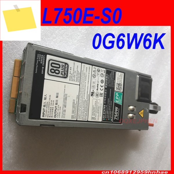 DELL R630 750W 전원 공급 장치 0G6W6K V1YJ6 0W8R3C L750E-S0 용 98% 새 정품 제품 이미지