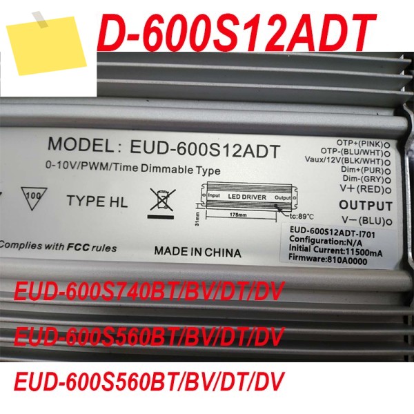정품 100% 새 전원 공급 장치 EUD-600S12ADTDV 제품 이미지
