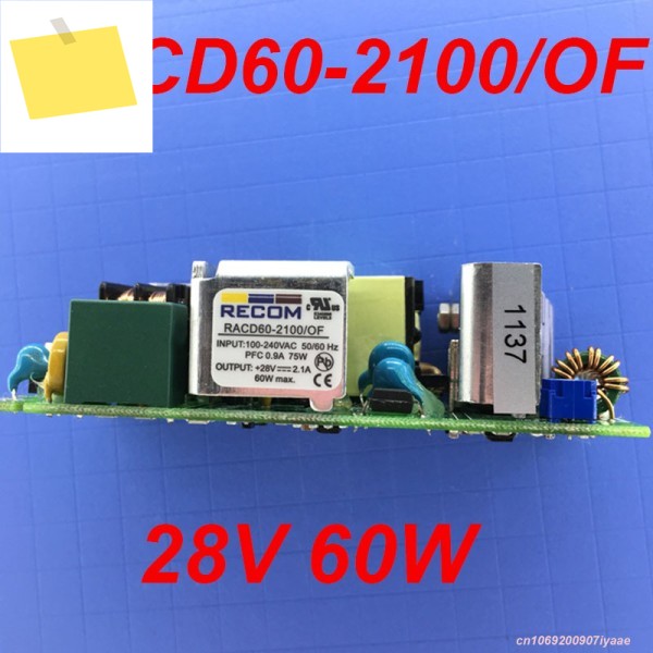 RACD60-2100OF 28V 60W 1개용 RECOM 전원 공급 장치용 새 정품 제품 이미지