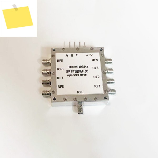 100M-8GHz 8-to-1 RF 스위치 SP8T 채널 433M, GSM, 2.4G, 5G 사용 가능 제품 이미지