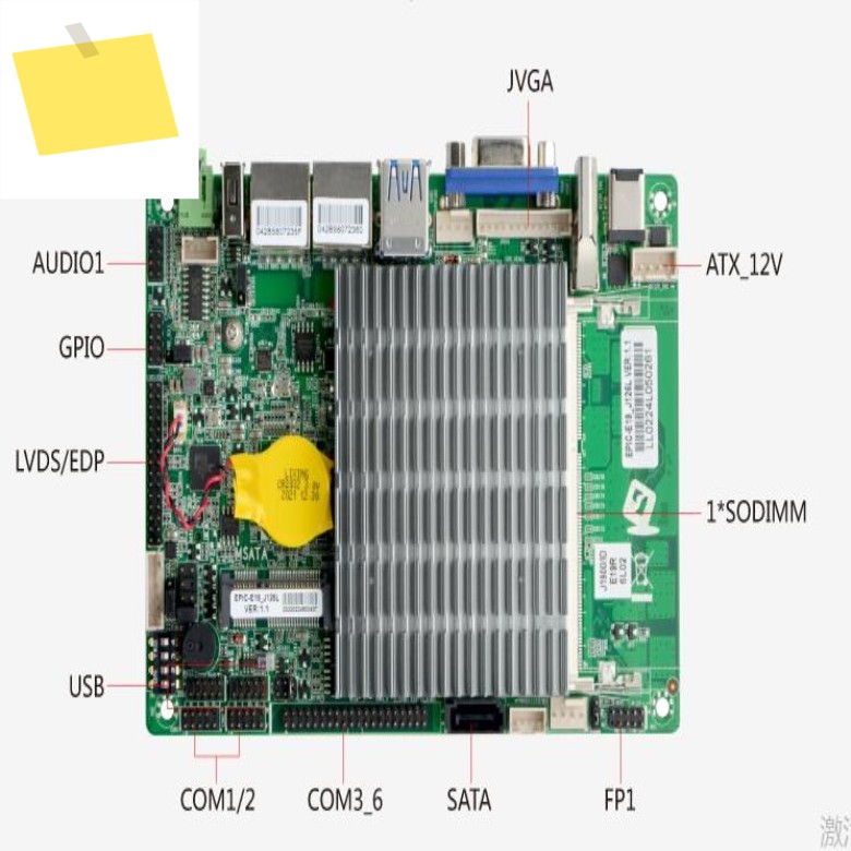 J1900 3.5 인치 마더보드, SBC IPC 셀러론 쿼드 코어 DC-12V, 6-COM, 2xGbE LAN, LVDS VGA 제품 이미지