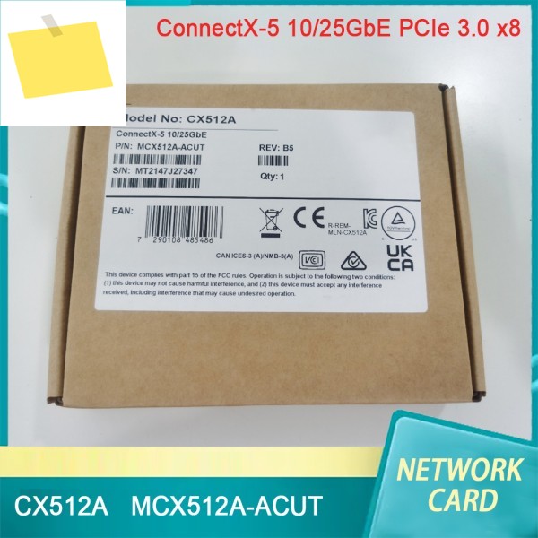 NIC CX512A ConnectX-5 1025GbE PCIe 3.0 x8 듀얼 포트 네트워크 카드 제품 이미지