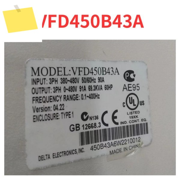 90% 신품 VFD450B43A 주파수 변환기 테스트 완료 OK 제품 이미지