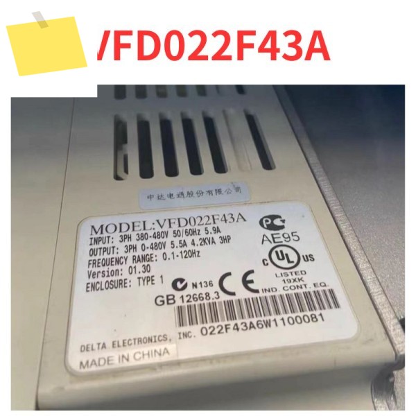 90% 신품 VFD022F43A 주파수 변환기 테스트 완료 OK 제품 이미지