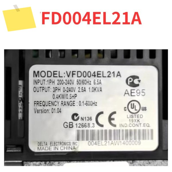 90% 신품 VFD004EL21A 주파수 변환기 테스트 완료 OK 제품 이미지