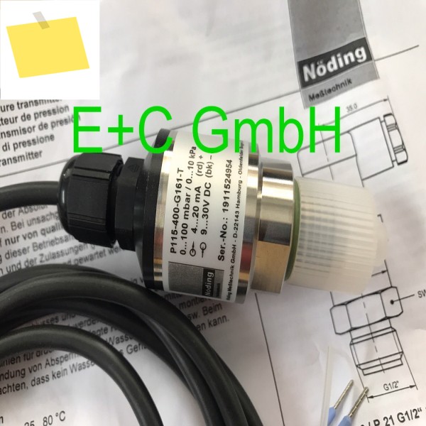 2025년형 노딩 P115-400-G161-T 압력 센서 0-100mbar 제품 이미지