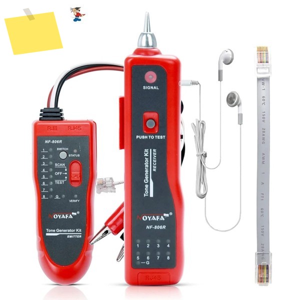 NOYAFA NF-806R Network Cable Detector Ethernet LAN Telephone Wire Tracer RJ45 RJ11 Line LED Lighting 제품 이미지