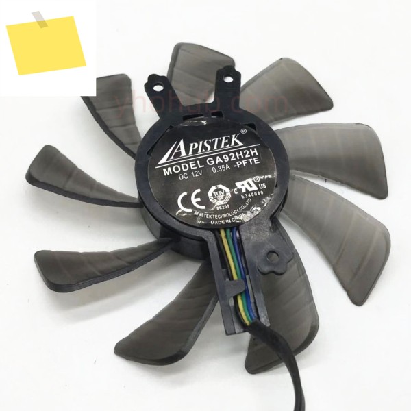 APISTEK GA92H2H DC 12V 0.35A 직경. 85mm C.T.C 49x46x16mm 4선 그래픽 팬 제품 이미지