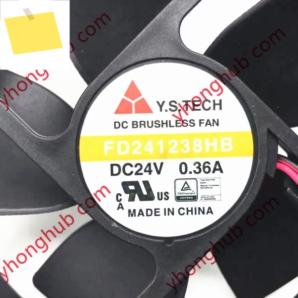 Y.S TECH FD241238HB DC 24V 0.36A 120x120x38mm 2-와이어 서버 냉각 팬 제품 이미지