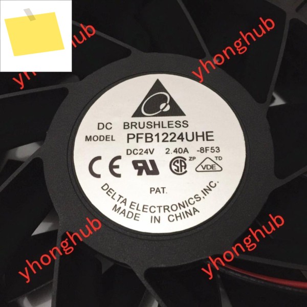 Delta Electronics PFB1224UHE 8F53 DC 24V 2.40A 120X120X38mm 2선 서버 냉각 팬 제품 이미지