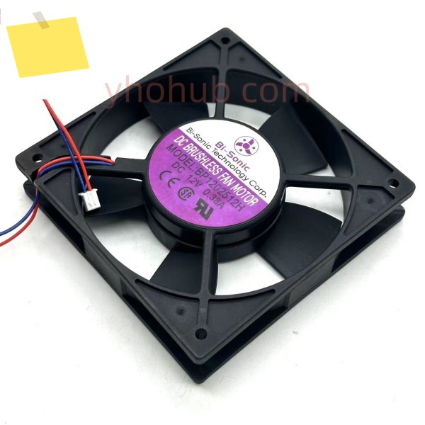 BI-SONIC BP1202512H DC 12V 0.38A 120x120x25mm 서버 냉각 팬 2 선 제품 이미지