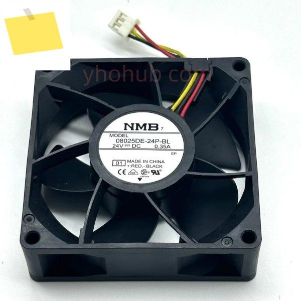 NMB-MAT 08025DE-24P-BL 01 DC 24V 0.35A 80x80x25mm 3 선 서버 냉각 팬 제품 이미지