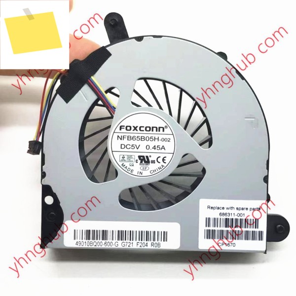 FOXCONN NFB65B05H-002 FSFA10M DC 5V 0.45A 4 선 서버 냉각 팬 제품 이미지