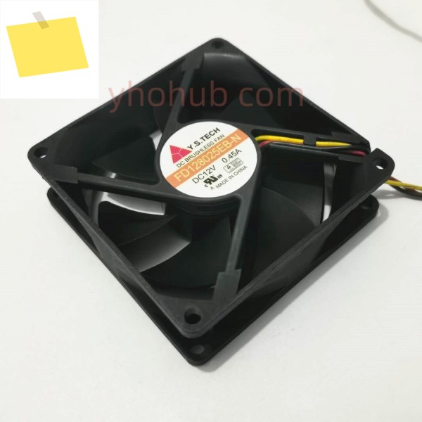 Y.S.TECH FD128025EB-N DC 12V 0.45A 3 선 80x80x25mm 서버 냉각 팬 제품 이미지