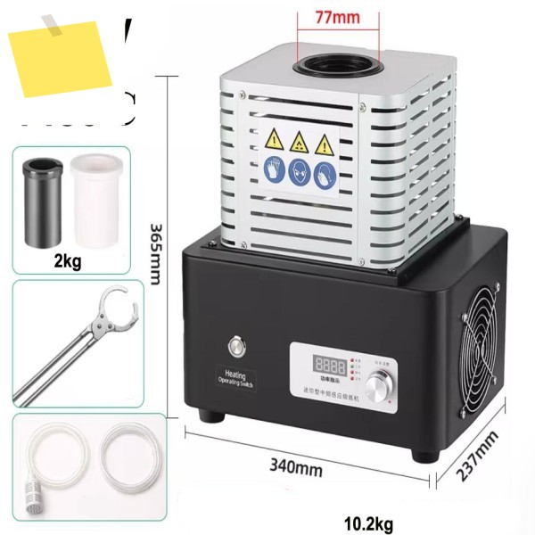 2KG 디지털 유도 가열 정제 귀금속 은 5000W 금 용해로 기계 보석 주조 도구 제품 이미지