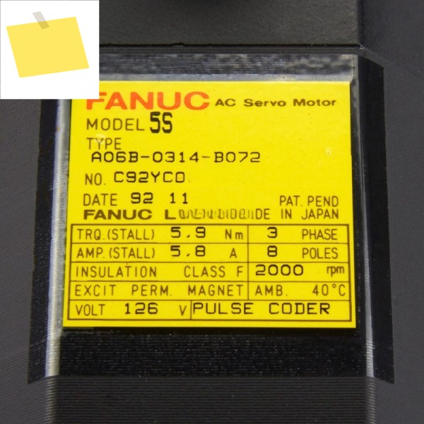 Fanuc A06B-0314-B072 서보 모터 테스트 완료 제품 이미지
