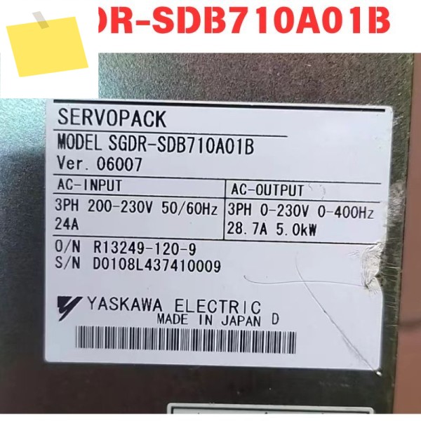 사용된 SGDR-SDB710A01B 야스카와 외부 축 드라이버 기능 테스트 완료 제품 이미지