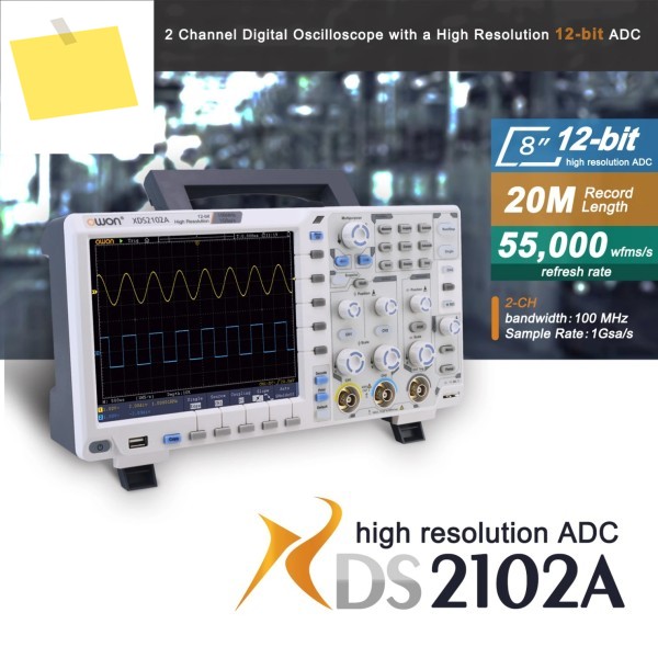OWON XDS2102A 디지털 오실로스코프 100MHz 1GSs 2채널+1외부 20M 기록 길이 12비트 고해상도 # 싱 제품 이미지