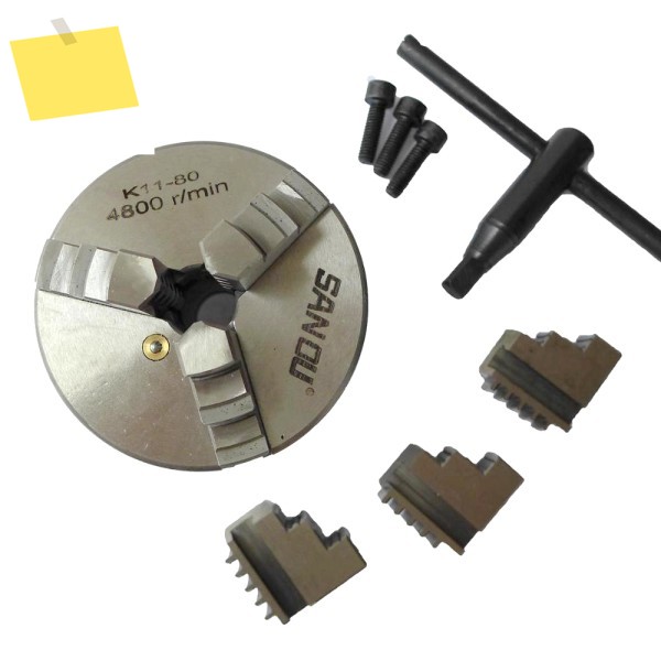 3조 수동 셀프 센터링 금속 K11-80 80mm 인치 척 터닝 공작 기계 액세서리 선반 제품 이미지