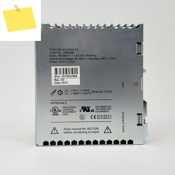 Phoenix 24VDC2.5A 스위칭 전원 공급 장치 TRIO-PS1AC24DC2.5용 새 TRIO POWER 2866268 제품 이미지