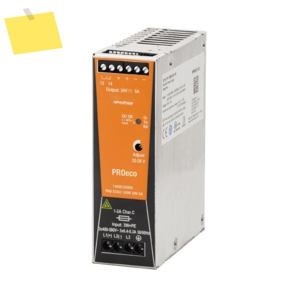 1469530000 Weidmuller 스위칭 전원 공급 장치 PRO ECO3 120W 24V 5A용 제품 이미지